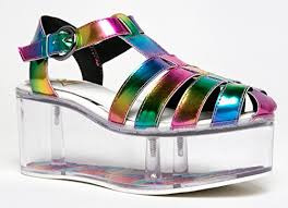 Yru Shoes Clear Platform Rainbow